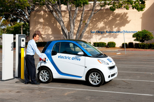 In San Diego startet Car2go Ende 2011 mit 300 Smart Fortwo Electric Drive.