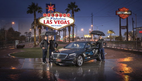 „Intelligent World Drive“: Mercedes-Benz testete in den USA mit einem S-Klasse-Erprobungsfahrzeug automatisiertes Fahren. Ziel war Las Vegas.