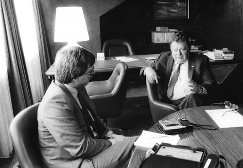 Interview mit Franz-Josef Strauß 1980 in der Münchner Staatskanzlei.