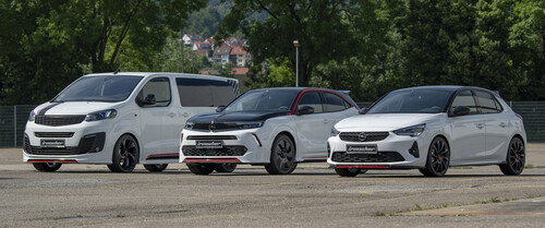 Irmschers Weiße Flotte: Opel Mokka, Zafira und Corsa.