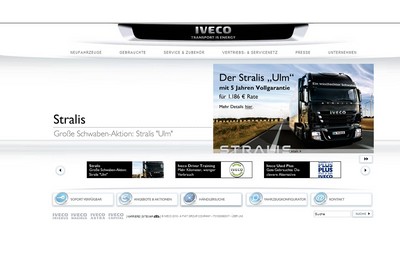 Iveco hat seine Homepage neu gestaltet.