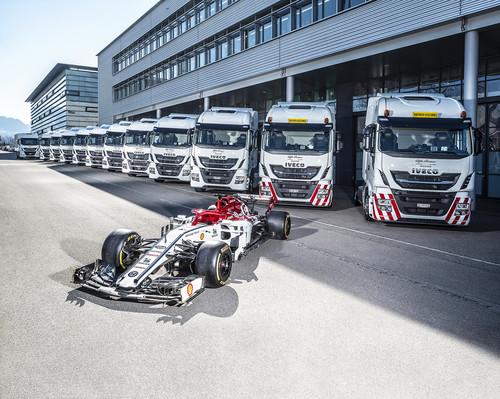 Iveco ist Truck-Partner des Formel-1-Teams Alfa Romeo Racing.