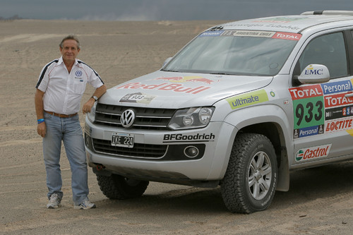 Jacky Ickx im Volkswagen Amarok auf der Rallye Dakar 2010.