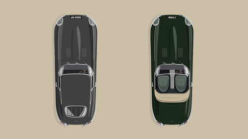 Jaguar baut anhand von reatsurierten Originalfahrzeugen sechs Paare des E-Type „60 Collection“ auf.