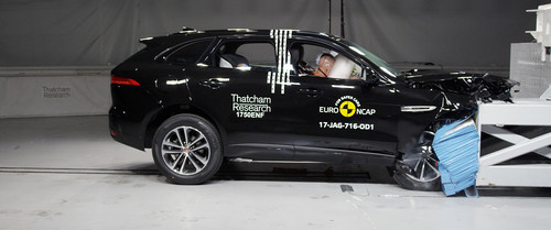 Jaguar F-Pace im Euro-NCAP-Crashtest.