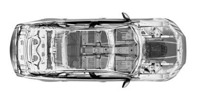 Jaguar XJ. Rund 150 Kilogramm leichter als eine Karosserie aus Stahl ist die Alu-Karosserie des XJ. Die Rohkarosse wietg 246 Kilogramm, der komplette XJ leer 1935 Kilogramm.