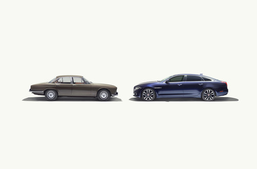Jaguar XJ Series 1 (1968) und Jaguar XJ50 (2018).