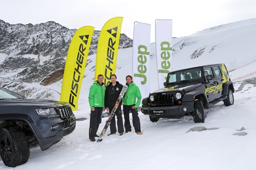 Jeep und Fischer Sports werden Partner (von links): Fischer-Geschäftsführer Franz Föttinger, Ulrich Hörnke, Managing Director Fiat Group Automobiles Austria, und Fischer-Rennlaufdirektor Siegi Voglreiter.