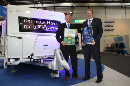 Jörg Reithmeier, Geschäftsführer der Hymer AG und Rudi Fimpel, Geschäftsbereichsleiter Caravans.