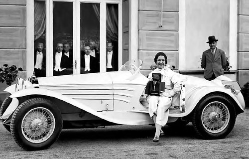 Josette Pozzo gewann mit dem Alfa Romeo 6C 1750 GS Touring „Flying Star“ den Concours d’Elegance in der Villa d&#039;Este im Jahr 1931.