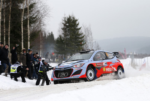 Juho Hänninen bei dem WRC-Rennen in Schweden. 