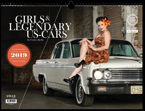Kalender „Girls &amp; legendary US-Cars 2019“.