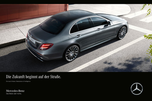 Kampagne zur Markteinführung der neuen Mercedes-Benz E-Klasse.