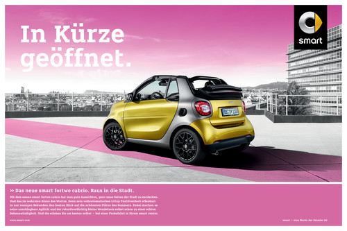 Kampagne zur Markteinführung des Smart Fortwo Cabrio.