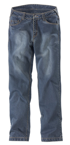 Kevlarverstärkte Vanucci Jeans. 