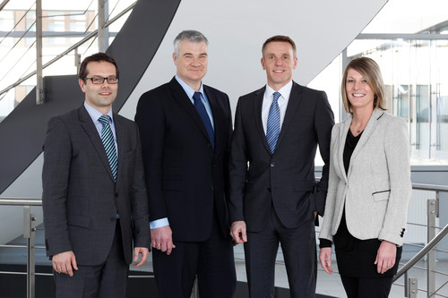 Kommunikation und Marketing bei Schaeffler (von links): Martin Adelhardt, Jörg Walz, Christoph Beumelburg und Jasmin Löffler.