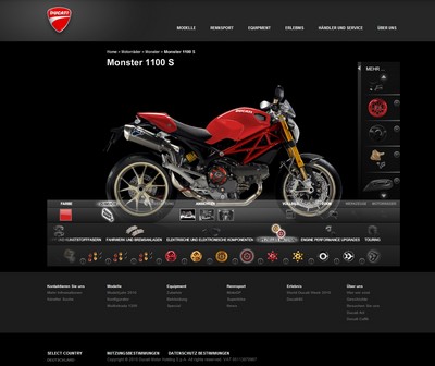Konfigurator auf der Ducati-Internetseite.