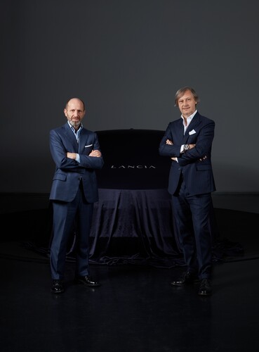 Kooperation für eine limitierte Sonderedition des neuen Lancia Ypsilon: Markenchef Luca Napolitano (links) und Luca Fuso, CEO des Modelabels Cassina.