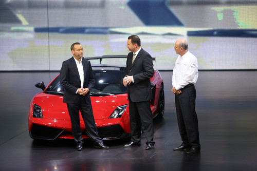 Lamborghini Gallardo LP 570-4 Super Trofeo Stradale bei der Volkswagen-Vorabendversanstaltung &quot;Driving Diversity&quot;.
