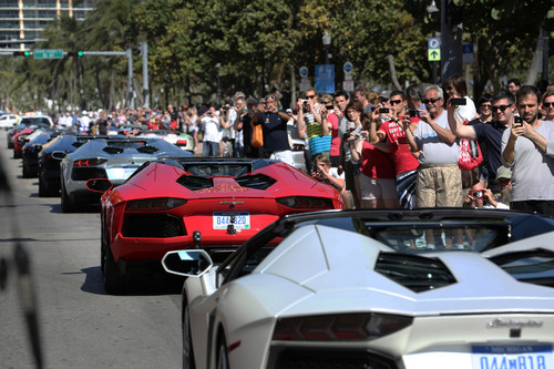 Lamborghini-Parade in Miami.
