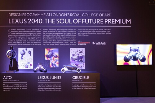 Lexus auf der Milan Design Week 2022: Arbeiten von Studenten des Royal College of Art in London.