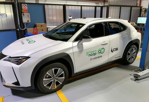 Lexus UX 300e im Green-NCAP-Test.