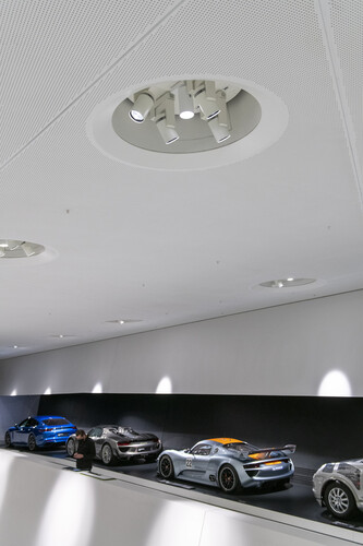 Lichtanlage im Porsche-Museum.