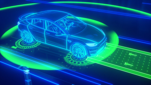Lidar-Technologie zum Abtasten der Umgebung für das autonome Fahren.