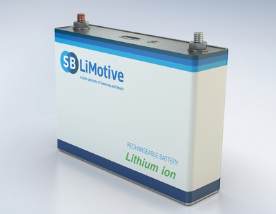 Lithiumionen-Batterie von SB LiMotive: eine Batteriezelle.