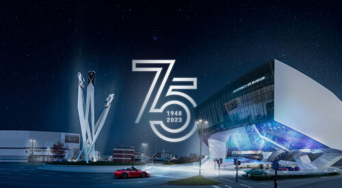 Livestream zur Jubiläumsshow „75 Jahre Porsche Sportwagen“ am 8. Juni 2023.