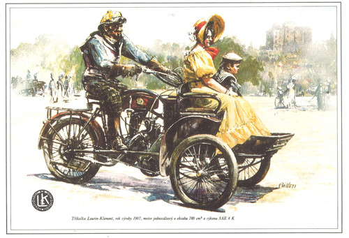 LW-Dreirad von Laurin &amp; Klement, erstmals gebaut 1905.