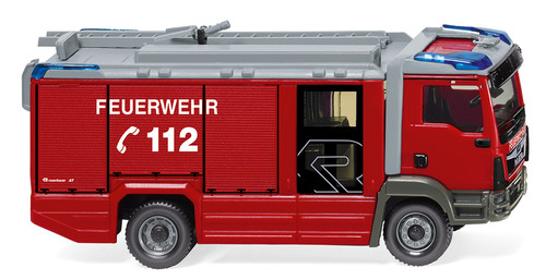 MAN TGM Euro 6 mit Rosenbauer-Feuerwehraufbau von Wiking (1:87).
