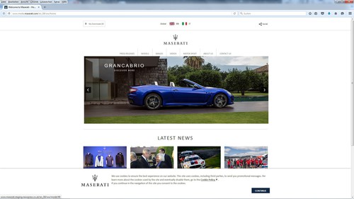 Maserati Medien-Website.