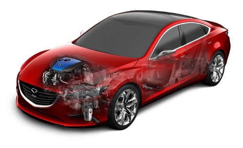 Mazda Takeri mit regenerativem Bremssystem „i-ELoop“.