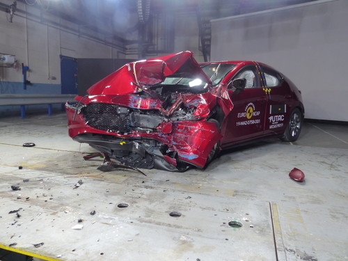 Mazda3 im Euro-NCAP-Crashtest.