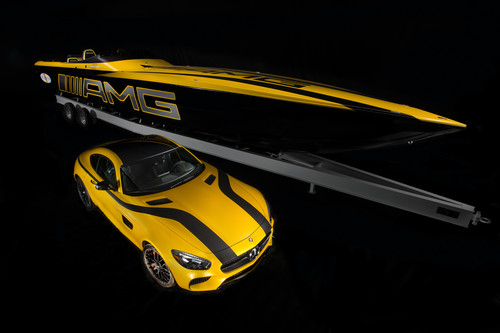 Mercedes-AMG GT S und Cigarette Racing 50 Marauder GT S Concept.