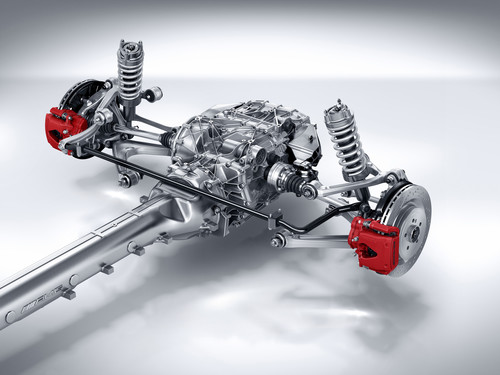 Mercedes-AMG GT: Sieben-Gang-Doppelkupplungsgetriebe an der HInterachse, Transaxle-Bauweise.