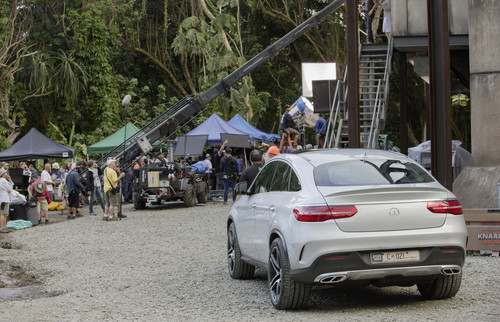 Mercedes-Benz GLE Coupé am Set von „Jurassic World“.