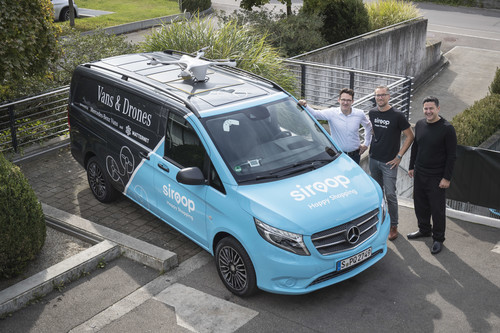 Mercedes-Benz, Matternet und Siroop starten ein Pilotprojekt zur On-Demand-Lieferung mit Drohnen.