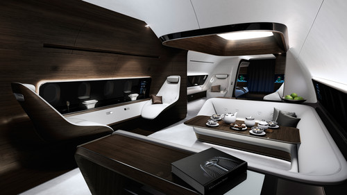Mercedes-Benz Style und Lufthansa Technik entwickeln gemeinsam ein luxuriöses Kabinenkonzept für Kurz- und Mittelstreckenflugzeuge.