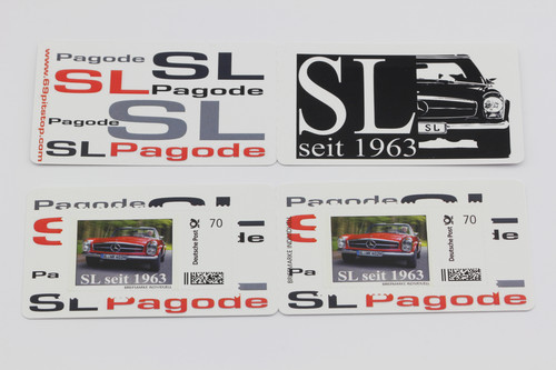 Mercedes SL „Pagode“ als 2er-Set-Briefmarke.