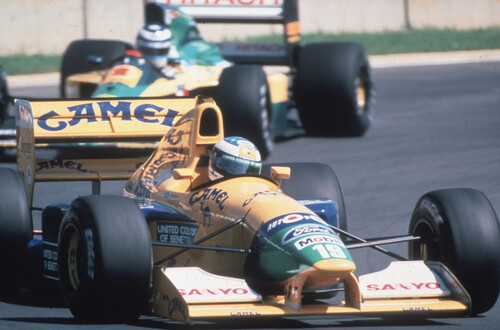 Michael Schumacher im Formel 1-Boliden von Benetton-Ford.