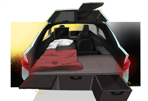 Mit Unterstützung des Skoda-Designteams unter Leitung von Oliver Stefani wurden die ersten Skizzen für das Azubi-Car 2023 fertiggestellt.