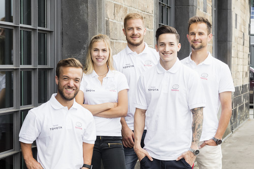 Mitglieder des „Team Toyota“ (von links): Matthias Mester, Anna Seidel, Moritz Müller, Marcel Nguyen und Alex Mizurow, 