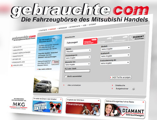 Mitsubishi-Fahrzeugbörse www.gebrauchte.com.