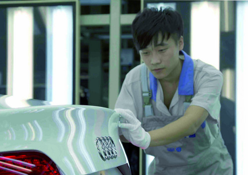 Montage des Audi A4 in China.