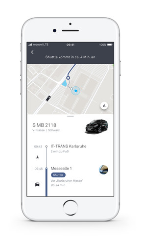 Moovel und der Karlsruher Verkehrsverbund testen einen App-gesteuerten On-demand-Shuttelservice.
