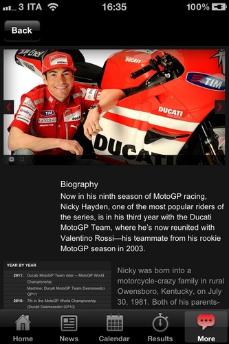 MotoGP-App von Ducati.