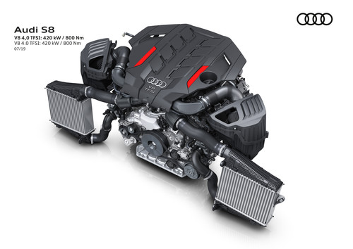 Motor des Audi S8.