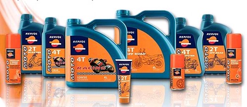 Motorenöle und Pflegemittel von Repsol für Motorräder und Roller.